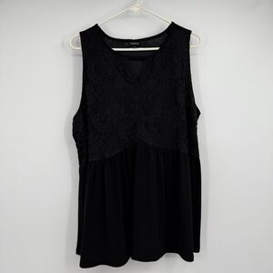 Torrid Black Lace Blouse Babydoll Top 2X Gothic Emo Punk Fairy Y2K Style